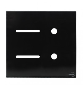 Placa p/ 2 Interruptores + 2 Furos 4x4 - Novara Glass Preto Brilhante